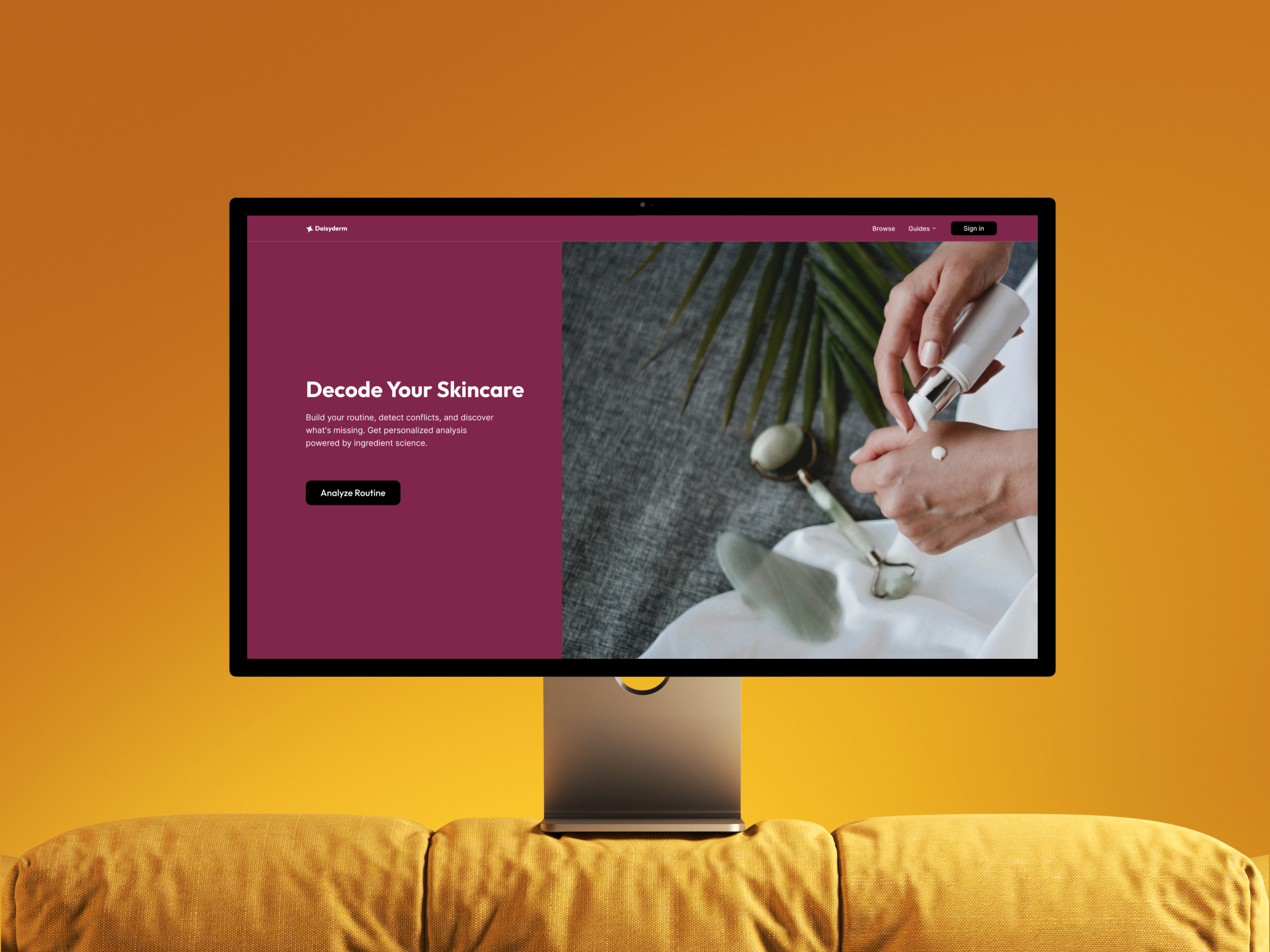 DaisyDerm homepage — decode your skincare with routine analysis